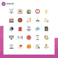 Modern Set of 25 Flat Colors Pictograph of online shop idea building light contrast Editable Vector Design Elements