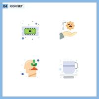 4 Universal Flat Icon Signs Symbols of chip investment hardware sale growth Editable Vector Design Elements