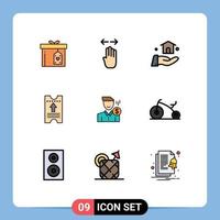 paquete de iconos de vector de stock de 9 signos y símbolos de línea para elementos de diseño de vector editables de boleto de hotel derecho de flecha de tarifa