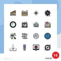 conjunto de 16 iconos de interfaz de usuario modernos signos de símbolos para configurar el código de inversión flecha comercial elementos de diseño de vectores creativos editables