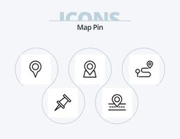 Map Pin Line Icon Pack 5 Icon Design. . way. pin. location. pin vector