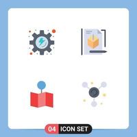 Flat Icon Pack of 4 Universal Symbols of energy pointer file technology atom Editable Vector Design Elements