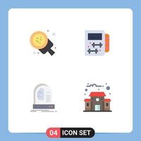 Mobile Interface Flat Icon Set of 4 Pictograms of baking ai pizza gym future Editable Vector Design Elements