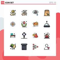 Set of 16 Modern UI Icons Symbols Signs for e buy hand add eye Editable Creative Vector Design Elements