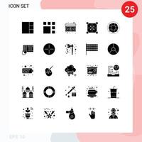 Modern Set of 25 Solid Glyphs Pictograph of lifebuoy help money shape development Editable Vector Design Elements