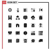 Universal Icon Symbols Group of 25 Modern Solid Glyphs of back arrows device cash pay Editable Vector Design Elements