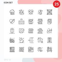 Modern Set of 25 Lines Pictograph of call centre call happy baby assistance face Editable Vector Design Elements