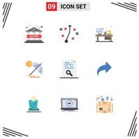 Set of 9 Modern UI Icons Symbols Signs for file data book content umbrella Editable Vector Design Elements