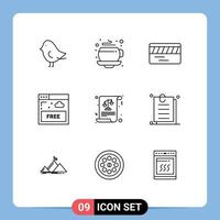 Universal Icon Symbols Group of 9 Modern Outlines of attachment justice underground equality technology Editable Vector Design Elements