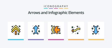 Arrow Line Filled 5 Icon Pack Including . fast forward. arrows. arrows. forward. Creative Icons Design vector