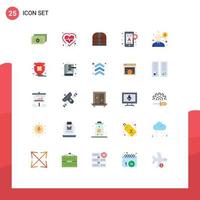 25 User Interface Flat Color Pack of modern Signs and Symbols of question help money navigation location Editable Vector Design Elements