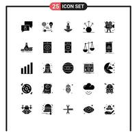 conjunto de 25 iconos de interfaz de usuario modernos signos de símbolos para exportar cera bombilla luz pascua elementos de diseño vectorial editables vector