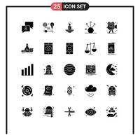 Set of 25 Modern UI Icons Symbols Signs for export wax bulb light easter Editable Vector Design Elements