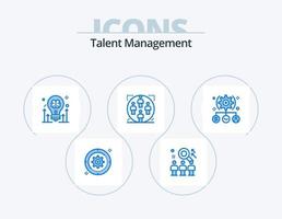 Talent Management Blue Icon Pack 5 Icon Design. group. user. user. arrow. bulb vector