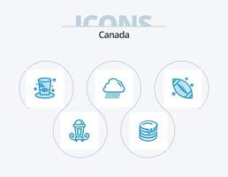 Canada Blue Icon Pack 5 Icon Design. base ball. canada. cap. canada. cloud vector