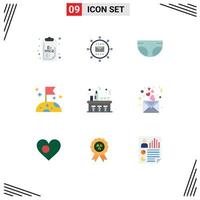 Flat Color Pack of 9 Universal Symbols of celebration space promotion slow diaper Editable Vector Design Elements