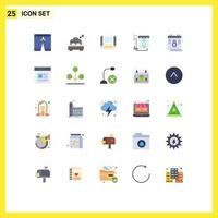 Set of 25 Modern UI Icons Symbols Signs for communication day server calendar purification Editable Vector Design Elements