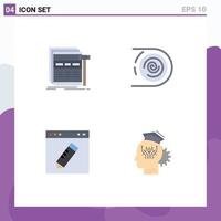 User Interface Pack of 4 Basic Flat Icons of internet endless webpage circulation design Editable Vector Design Elements