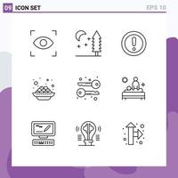 Editable Vector Line Pack of 9 Simple Outlines of symmetric cryptography note vadas india Editable Vector Design Elements