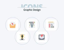 Graphic Design Flat Icon Pack 5 Icon Design. notebook. pen tool. document. illustration. artwork vector