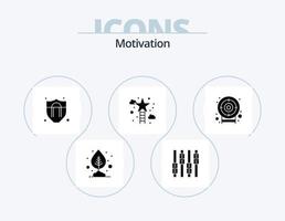 paquete de iconos de glifo de motivación 5 diseño de iconos. objetivo. dardos. proteccion. éxito. estrella vector