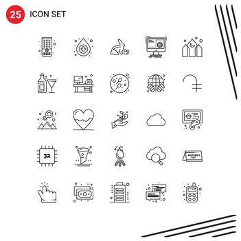 grupo de 25 líneas modernas establecidas para la arquitectura kareem función de progreso del bebé elementos de diseño vectorial editables vector