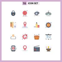 Universal Icon Symbols Group of 16 Modern Flat Colors of game pad game target controller motor Editable Pack of Creative Vector Design Elements