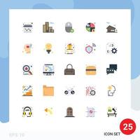 Universal Icon Symbols Group of 25 Modern Flat Colors of house building devices graph investment Editable Vector Design Elements