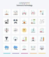 Creative Science And Technology 25 Flat icon pack  Such As engineering science. applied science. intelligence. research. microbiology vector