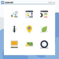 Universal Icon Symbols Group of 9 Modern Flat Colors of location interview design fashion business Editable Vector Design Elements