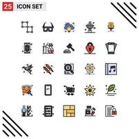 paquete de iconos de vector de stock de 25 signos y símbolos de línea para elementos de diseño de vector editables de barbacoa de plato de nube de cena de brazo