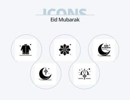 Eid Mubarak Glyph Icon Pack 5 Icon Design. design. ribbon. ribbon. eid. man vector