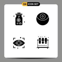 Group of Modern Solid Glyphs Set for water chemistry death eye tubes Editable Vector Design Elements