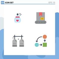 Set of 4 Modern UI Icons Symbols Signs for perfume equipment aroma crane oxygen Editable Vector Design Elements