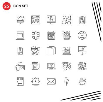 Set of 25 Vector Lines on Grid for physical science circuitry programming biophysics echography Editable Vector Design Elements