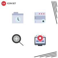 Flat Icon Pack of 4 Universal Symbols of backup marketing database in 5 Editable Vector Design Elements