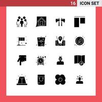 Group of 16 Solid Glyphs Signs and Symbols for day top convo align lumberjack Editable Vector Design Elements