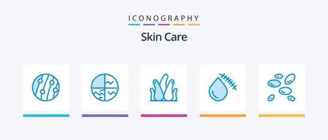 paquete de iconos skin blue 5 que incluye lesiones. sangre. piel. sangrado. natural. diseño de iconos creativos vector