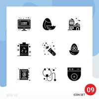 9 Universal Solid Glyph Signs Symbols of lab recycle house power energy Editable Vector Design Elements