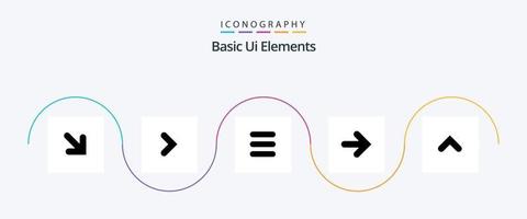 paquete de iconos de glifo 5 de elementos básicos de la interfaz de usuario que incluye el signo. flechas tarea. flecha. flechas vector