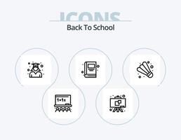 Back To School Line Icon Pack 5 Icon Design. . map. education. globe. board vector