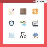 9 Creative Icons Modern Signs and Symbols of shield safety interior protection wound Editable Vector Design Elements