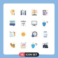 16 Universal Flat Colors Set for Web and Mobile Applications presentation chat rural bubble medical Editable Pack of Creative Vector Design Elements