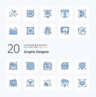 20 Graphic Designer Blue Color icon Pack like graphic tool design graphic design vector