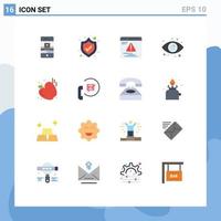 Universal Icon Symbols Group of 16 Modern Flat Colors of apple gym development web view Editable Pack of Creative Vector Design Elements