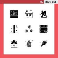 Pack of 9 Modern Solid Glyphs Signs and Symbols for Web Print Media such as preferences configuration construction tools magic halloween Editable Vector Design Elements