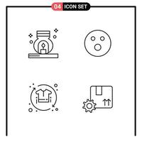 4 User Interface Line Pack of modern Signs and Symbols of burner promote spa sport shirt Editable Vector Design Elements