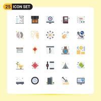 paquete de iconos vectoriales de stock de 25 signos y símbolos de línea para ver editar elementos de diseño vectorial editables de educación de documentos cardíacos vector