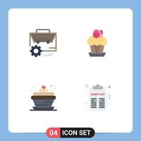 Universal Icon Symbols Group of 4 Modern Flat Icons of bag easter engineer cake birthday Editable Vector Design Elements