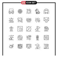 Group of 25 Lines Signs and Symbols for maintenance app light settings power Editable Vector Design Elements